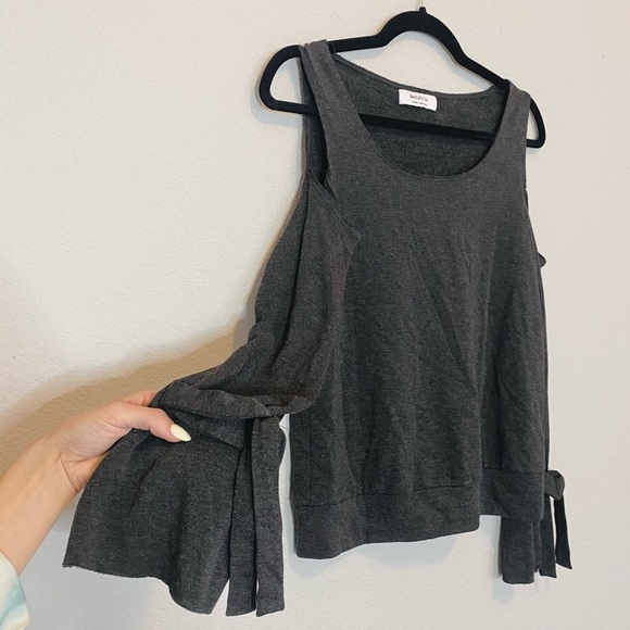 Bailey 44 Cold Shoulder Tie-cuffs Sweatshirt - Picture 2 of 9